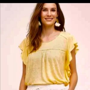 Anthropologie yellow shirt